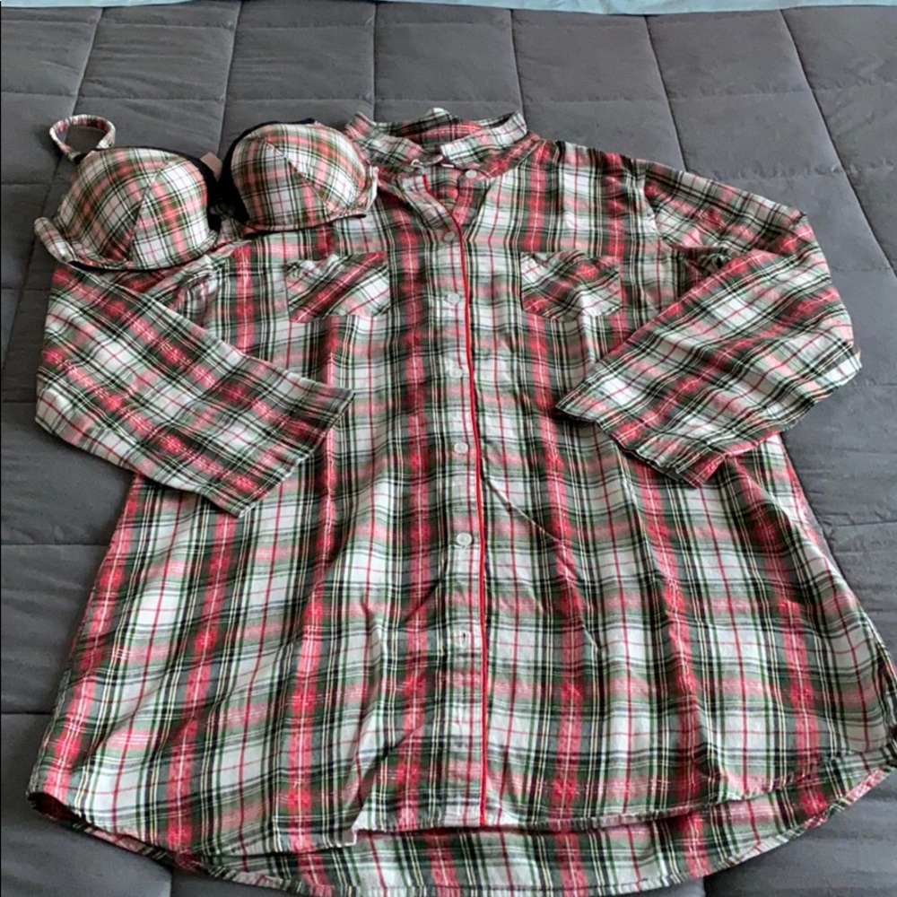 Victoria’s Secret Pajama Shirt & Matching Bra - Picture 2 of 16